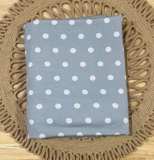 Gray Polka Dots Bamboo Cotton Lycra-Maddie & Kenz Textiles